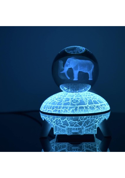 3D Kristal Top Lamba 3D Animasyon Oyuncak Ufo Gece Li Çok RENKLI-DX01 (Yurt Dışından)