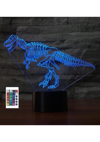 3D Dinozor Gece Lambası Uzaktan Kumanda Dokunmatik Switc (Yurt Dışından)