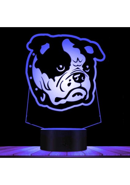 3D Fransız Bulldog Köpek Gece Lambası LED Dokunmatik Anahtarı (Yurt Dışından)