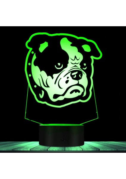 3D Fransız Bulldog Köpek Gece Lambası LED Dokunmatik Anahtarı (Yurt Dışından)