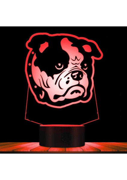 3D Fransız Bulldog Köpek Gece Lambası LED Dokunmatik Anahtarı (Yurt Dışından)