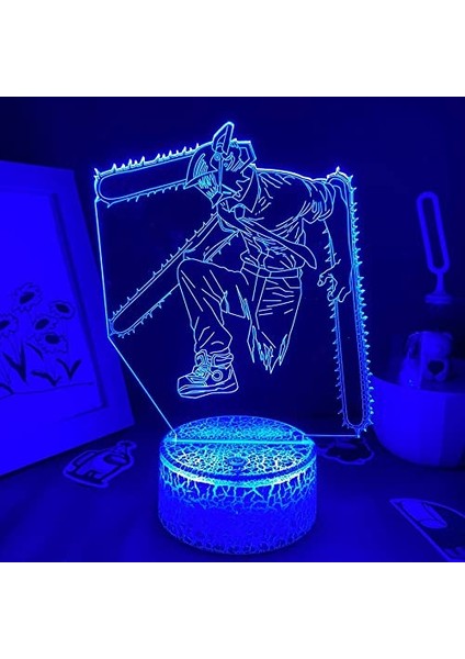 Testere Adam 3D LED Anime Figürü Lav Lambası Neon Ni (Yurt Dışından)