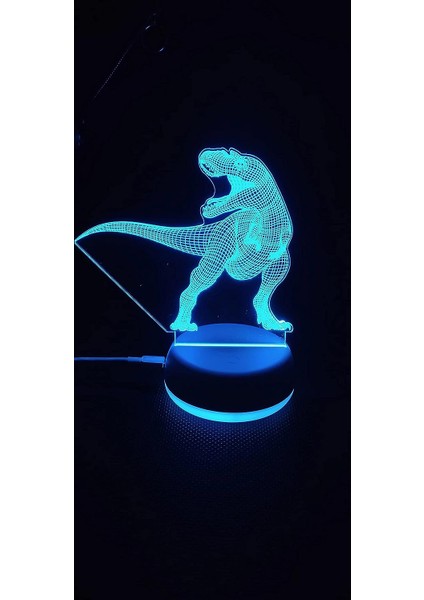 Tyrannosaurus Rex Dinozor Sanat Lambası, 7 Renk 3D Brontosaurus (Yurt Dışından) fiyatları