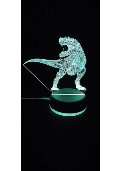 Tyrannosaurus Rex Dinozor Sanat Lambası, 7 Renk 3D Brontosaurus (Yurt Dışından) fırsatları