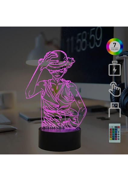 Luffy 3D Gece Lambası, Luffy Anime LED Nig (Yurt Dışından) fiyatları