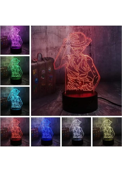 Anime Maymun D. Luffy Roronoa Zoro 3D LED Il (Yurt Dışından)