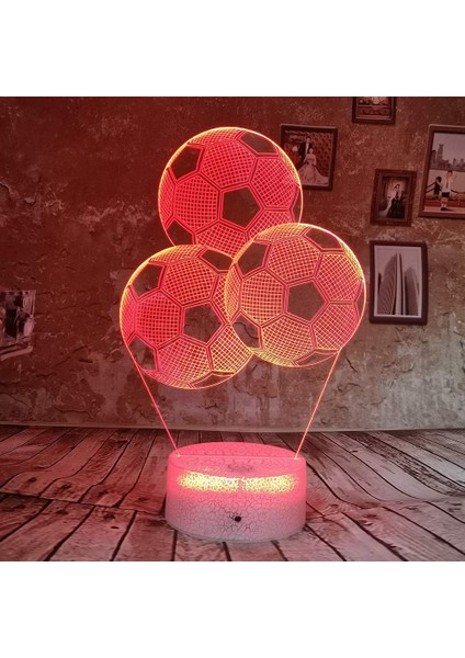 3D Futbol Futbol Gece Lambası LED Dokunmatik Anahtarı Aralık (Yurt Dışından)