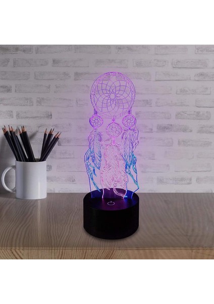3D Görsel Gece Lambası Hediye LED Dokunmatik Se (Yurt Dışından)