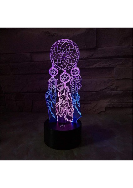 3D Görsel Gece Lambası Hediye LED Dokunmatik Se (Yurt Dışından)