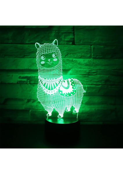 Llama Lamba Masa Masa Lambası Hediyeler 3D Optik (Yurt Dışından)