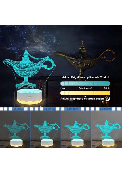 Panda Hediye, Panda 3D Gece Lambası Çocuk Optik Alaaddin'in Lambası (Yurt Dışından) modelleri