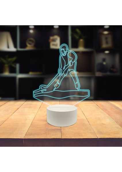 , Müzikli 3D Ledli Masa Lambası, Caz Trompet I 8" x 10" Beyaz Tabanlı Buz Hokeyi Sopası ve Disk Kale Takımı (Yurt Dışından) modelleri