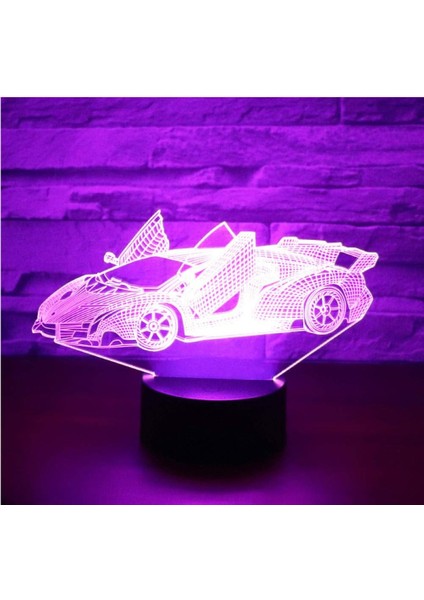 3D Illüzyon Gece Lambası LED Gece Lambası Spor Araba (Yurt Dışından) modelleri