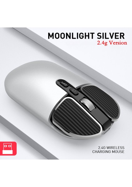 Küçük Orta El Mini Kablosuz Fare 2.4g Bluetooth Bilgisayar Dizüstü Dizüstü Macbook Pad Tablet Şarj Edilebilir Sessiz Mause (Yurt Dışından)
