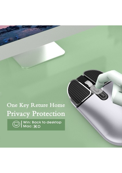 Küçük Orta El Mini Kablosuz Fare 2.4g Bluetooth Bilgisayar Dizüstü Dizüstü Macbook Pad Tablet Şarj Edilebilir Sessiz Mause (Yurt Dışından)