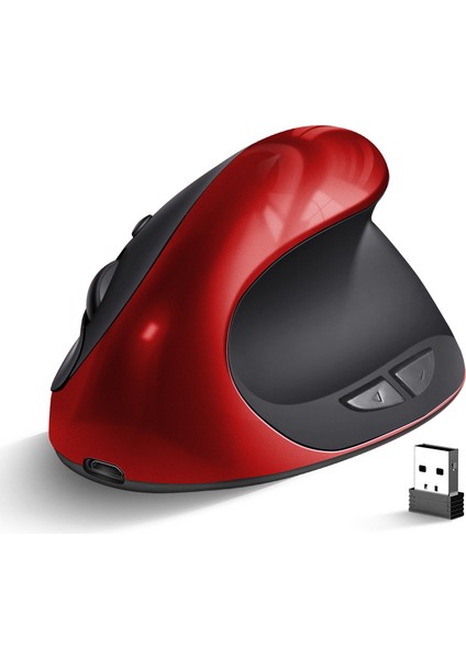 BTS-908 Sıcak Satış Şarj Edilebilir Dikey Fare Ergonomik Kablosuz Fare 2.4g USB Alıcı 1600 Ayarlanabilir Dpı 6 Düğme Fare (Yurt Dışından)