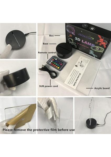 Siyah Lagoon Revy 3D LED Lamba Anime Gece Lambası Bl (Yurt Dışından)