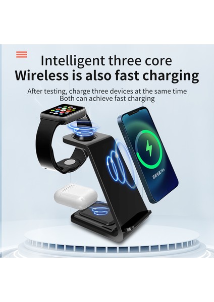 15W 3 In 1 Kablosuz Şarj Standı Hızlı Şarj Standı Istasyonu iPhone 14 13 12 11 x Xr 8 Apple Watch 6 7 8 Iwatch Pro (Yurt Dışından) modelleri