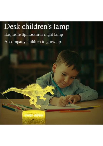 Dinozor Gece Lambası Optik Illüzyon 3D LED Lamba (Yurt Dışından) modelleri