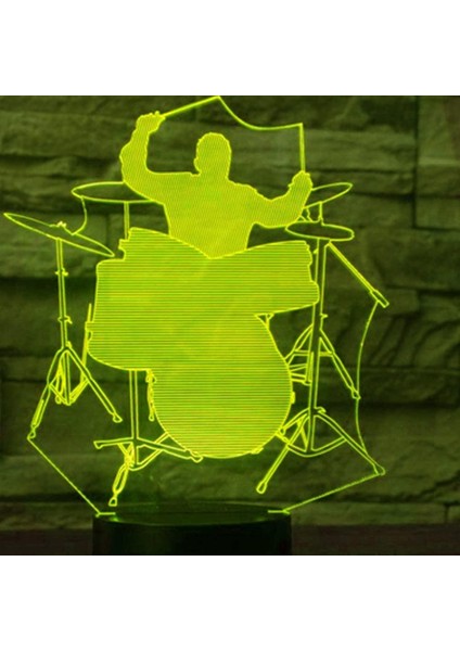 3D Davul Gitar Gece Işığı Lambası Yanılsama (Yurt Dışından) modelleri