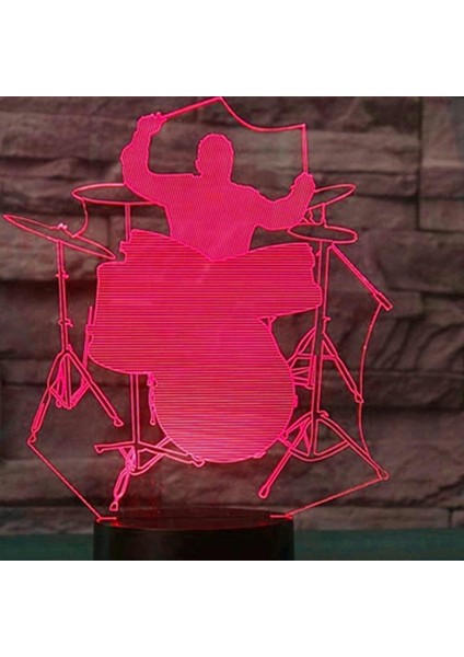 3D Davul Gitar Gece Işığı Lambası Yanılsama (Yurt Dışından) fırsatları