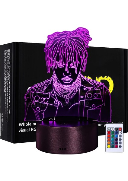 3D Vision LED Gece Lambası, USB 16 Renk Ch I Uzaktan Kumandalı 16 Renk (Yurt Dışından)