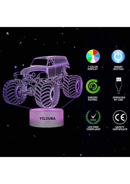 Erkek Yatak Odası Gece Lambası Çocuk Odası Aralık Için 3D Lambalar (Yurt Dışından) fırsatları