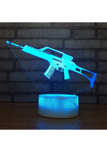 3D Gun Gece Lambası USB Dokunmatik Anahtar Dekor Masa De (Yurt Dışından)