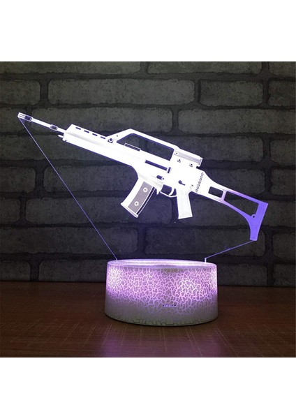 3D Gun Gece Lambası USB Dokunmatik Anahtar Dekor Masa De (Yurt Dışından)