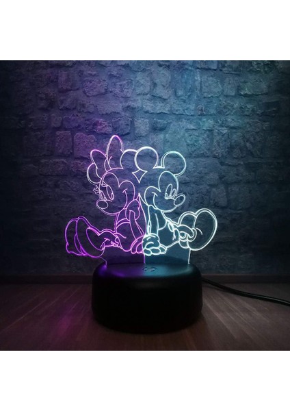 Karikatür Fare Fare Mikey$minnie 3D LED Karışık Çift (Yurt Dışından)