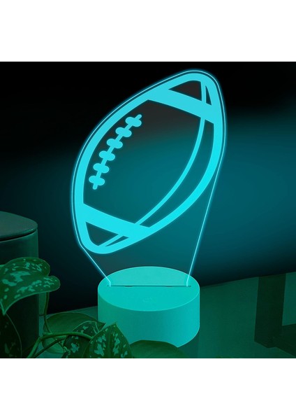 , Müzik 3D LED Masa Lambası, Caz Trompet I 8" x 10" Amerikan Futbolu Için Beyaz Taban Oyun Puanı Maç Topu (Yurt Dışından)