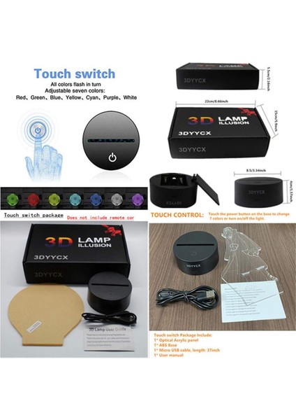 3dyycx Akrilik LED 3D Lamba Mistik Messenger LED Ni Mistik Messenger 7 (Yurt Dışından) fırsatları