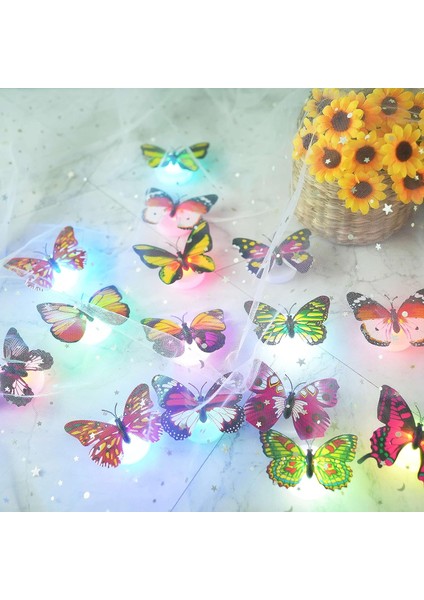 LED Kelebek Gece Işıkları, 20 Adet 3D Parlayan Butte (Yurt Dışından)