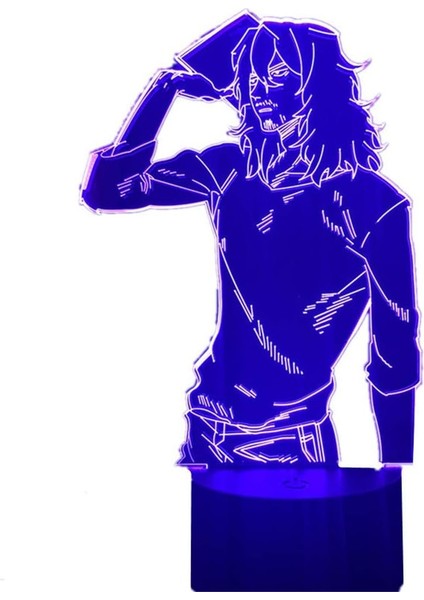 3D Lamba Anime Shota Aizawa Işık Yatak Odası Dekoru Için Siyah Tabana Dokunun (Yurt Dışından)