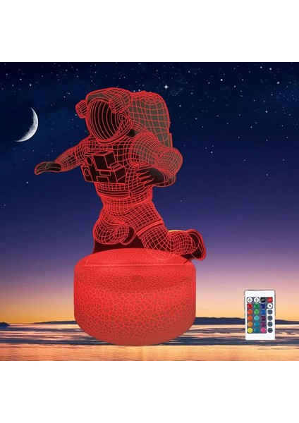 Spaceman Gece Lambası, 3D Illüzyon LED Astronot La (Yurt Dışından)