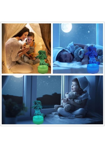 Spaceman Gece Lambası, 3D Illüzyon LED Astronot La (Yurt Dışından)