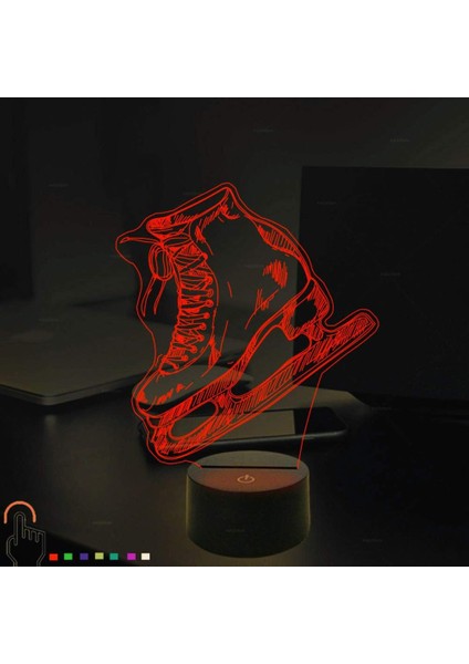 3D Buz Pateni Ayakkabıları Gece Lambası Dokunmatik Anahtar Dekoru (Yurt Dışından) fiyatları