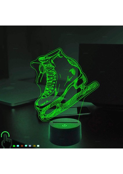 3D Buz Pateni Ayakkabıları Gece Lambası Dokunmatik Anahtar Dekoru (Yurt Dışından) modelleri