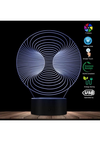 3D Illüzyon Gece Lambası 3D Görsel Lamba Optik Hasta (Yurt Dışından)