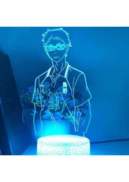3D Illusion Lamba LED Gece Lambası Anime Hinata Shoy G Siyah Koltuk (Yurt Dışından)