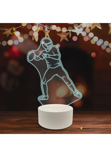 , Müzikli 3D Ledli Masa Lambası, Caz Trompet I 8" x 10" Beyaz Tabanlı Amerikan Futbolcusu Topu Fırlatıyor (Yurt Dışından) fırsatları