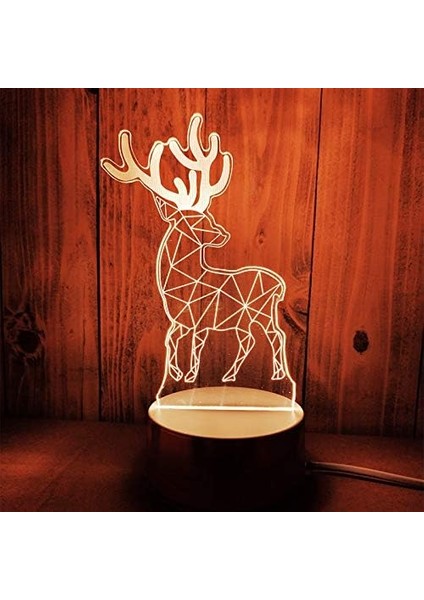 3D Akrilik LED Gece Lambası - Dekorasyon USB Şanslı Kedi (Yurt Dışından)