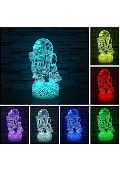 3D Optik Illüzyon Gece Işıkları, 3D Gece L 3D LAMBA-002 (Yurt Dışından)