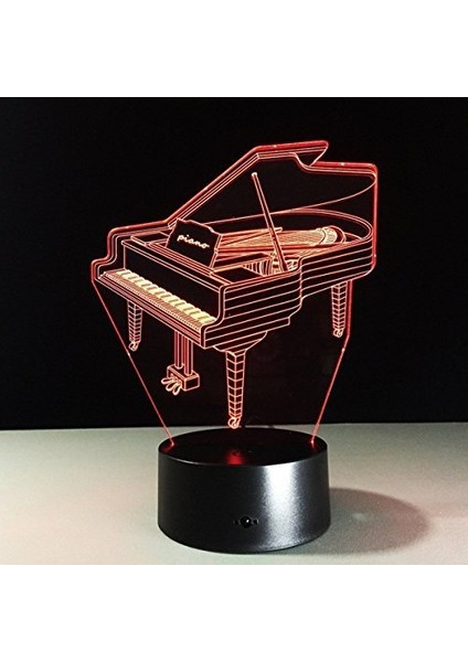 3D Piyano Gece Lambası LED USB 7 Renkli Ch (Yurt Dışından) fiyatları
