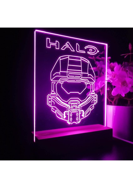 Halos Master Chief Anime Gece Lambası 3D Hasta (Yurt Dışından)