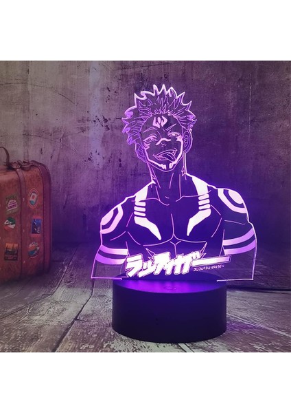 Anime Lamba Ryomen Sukuna Yuji Itadori 3D LED Lamba (Yurt Dışından)