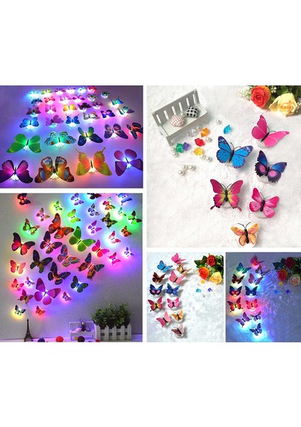 LED Kelebek Dekorasyon Gece Lambası 3D Ama (Yurt Dışından)