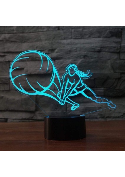 3D Voleybol Gece Lambası LED Lamba Illusi (Yurt Dışından)