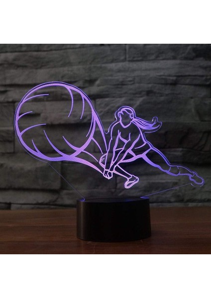 3D Voleybol Gece Lambası LED Lamba Illusi (Yurt Dışından)