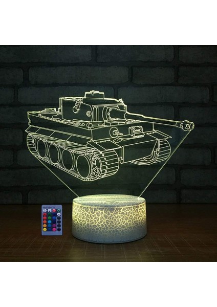 Optik Illüzyon 3D Tank Gece Lambası USB (Yurt Dışından)